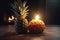 pineapple around fire realistic good lighting for commercial use