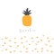 Pineapple background with text space, abstract elements.Card, postcard, poster about travelling, vacation, leisure, trip