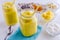 Pineapple, Banana, Coconut, Turmeric and Chia Seed Smoothies