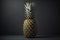 Pineapple on a black background. Minimal still life. ai generated