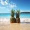 Pineapple bliss meets the calming allure of a pristine beach