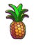 Pineapple - bright multi-colored tropical fruit - vector full color picture. Stylish shiny feshin pineapple for summer prints.