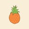 Pineapple colored Fruits food vector illustration