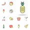 pineapple colored icon. food icons universal set for web and mobile