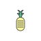 pineapple colored outline icon. Element of food icon for mobile concept and web apps. Thin line pineapple icon can be used for web
