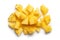 Pineapple Cuts Isolated, Raw Ananas Pieces, Comosus Tropical Fruit Chunks, Ripe Pine Apple Slices on White