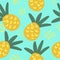 pineapple and doodles seamless pattern. hand drawn. illustration for wallpaper, wrapping paper, textile, background