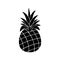 Pineapple Fruit Black And White Silhouette Simple Design