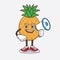 Pineapple Fruit cartoon mascot character holding a megaphone