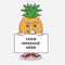 Pineapple Fruit cartoon mascot character holding a megaphone