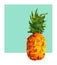 Pineapple fruit modern low poly design for summer