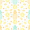 Pineapple fruits seamless pattern background vector format