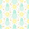 Pineapple fruits seamless pattern background vector format