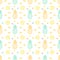 Pineapple fruits seamless summer pattern background vector format