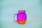 Pineapple glass mug, colorful pineapple-like mug, spa