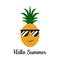 Pineapple with glasses - Hello summer concept