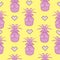 Pineapple Glasses Pattern, Fruit Pattern, Vector, Illustration, Seamless Pattern, Background.