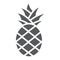 Pineapple glyph icon, fruit and food, tropical fruit sign, vector graphics, a solid pattern on a white background.