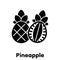 Pineapple glyph icon, Vector, Illustration.