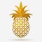 Pineapple golden fruit Design element, Tropical summer food