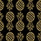 Pineapple golden sweet fruit seamless pattern for creative design