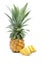 Pineapple Half and sliced on white background