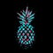 Pineapple. Hand drawn vector illustration isolated on black, logo, t-shirt design