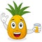Pineapple Holding Fresh Squeezed Juice