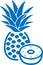 Pineapple icon, Fruit icon, Healthy fruit blue vectors icon.