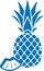 Pineapple icon, Fruit icon, Healthy fruit blue vectors icon.