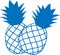 Pineapple icon, Fruit icon, Healthy fruit blue vectors icon.