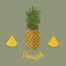 Pineapple illustration in flat stile