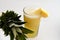 Pineapple Juice (Ananas comosus), tropical plant with an edible fruit in family Bromeliaceae