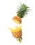 Pineapple juice exploding out of a pineapple fruit