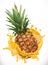 Pineapple juice. Fresh fruit, vector icon