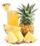 Pineapple juice and fruit.