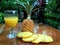 Pineapple juice is a pineapple drink,a type of tropical plant originating from Brazil,Bolivia and Paraguay.