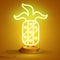 Pineapple light glowing neon sign . Vector illustration.