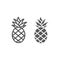 Pineapple line and glyph icon, fruit and food, tropical fruit sign, vector graphics, a linear pattern on a white