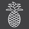 Pineapple line icon, fruit and tropical