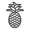 Pineapple line icon, fruit and tropical