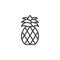 Pineapple line icon, outline vector sign, linear style pictogram isolated on white