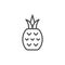 Pineapple line outline icon fruit concept