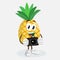 Pineapple Logo mascot with camera pose