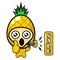 Pineapple mascot costume with megaphone