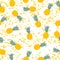 Pineapple Natural Seamless Pattern Background Vector Illustrati