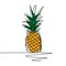 Pineapple One continuous line art drawing vector illustration minimalist design