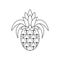 Pineapple outline vector logo black color