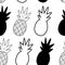 Pineapple pattern cheerful on white background