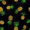 Pineapple seamless pattern. Background with summer fresh fruits